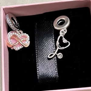 Pandora Infinity Heart and Stethoscope Charms